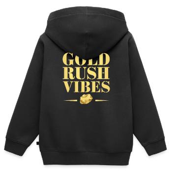 Goldrausch Abenteuer Goldsucher Schatzsuche - Kinder Premium Organic Zip Hoodie - Schwarz - Hinten - AI Model Kid Male (0cm)