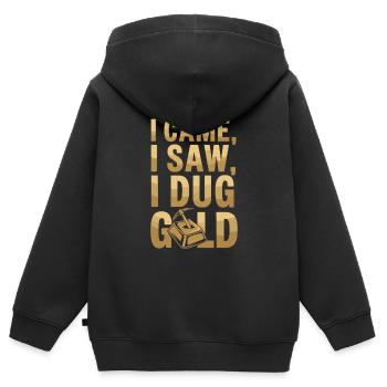 Goldrausch Abenteuer Goldsucher Schatzsuche - Kinder Premium Organic Zip Hoodie - Schwarz - Hinten - AI Model Kid Male (0cm)