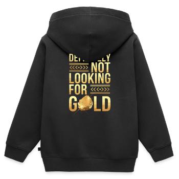Goldrausch Abenteuer Goldsucher Schatzsuche - Kinder Premium Organic Zip Hoodie - Schwarz - Hinten - AI Model Kid Male (0cm)