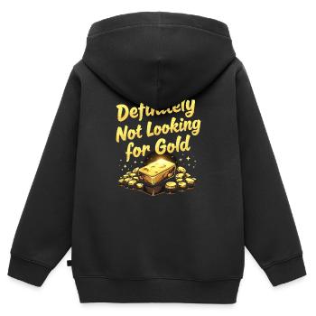 Goldrausch Abenteuer Goldsucher Schatzsuche - Kinder Premium Organic Zip Hoodie - Schwarz - Hinten - AI Model Kid Male (0cm)