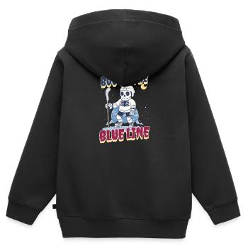 Halloween-Eishockey-Buh auf der blauen Linie - Kinder Premium Organic Zip Hoodie - Schwarz - Hinten - AI Model Kid Male (0cm)