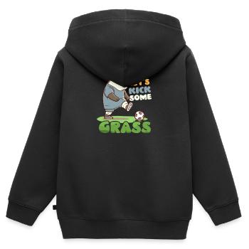 Joueur de football Kick Some Grass - Sweat Premium à capuche zippé enfant bio - noir - Dos - AI Model Kid Male (0cm)