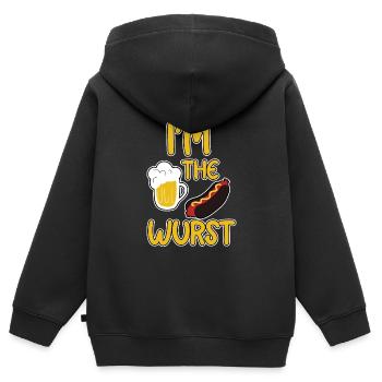 I'm The Wurst 2 - Kinder Premium Organic Zip Hoodie - Schwarz - Hinten - AI Model Kid Male (0cm)