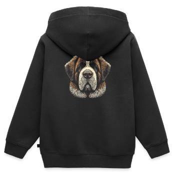 Bernhardiner Fingerabdruck - Kinder Premium Organic Zip Hoodie - Schwarz - Hinten - AI Model Kid Male (0cm)