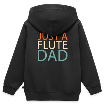 Flötist Flöte Just A Flute Dad - Kinder Premium Organic Zip Hoodie - Schwarz - Hinten - AI Model Kid Male (0cm)