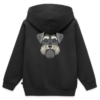 Schnauzer Fingerabdruck - Kinder Premium Organic Zip Hoodie - Schwarz - Hinten - AI Model Kid Male (0cm)