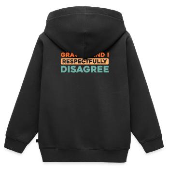 Paramotor Gleitschirmfliegen - Kinder Premium Organic Zip Hoodie - Schwarz - Hinten - AI Model Kid Male (0cm)