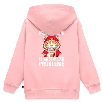 Don't talk to me, you already have enough problems - Kids Premium Organic Zip-up Hoodie - rose - Back - AI Model Kid Female (0cm)