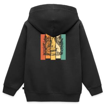 Greyhound Greyhound Flower Book Reader - Sweat Premium à capuche zippé enfant bio - noir - Dos - AI Model Kid Male (0cm)