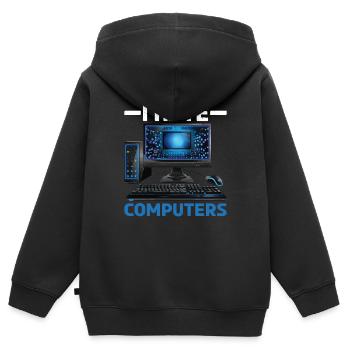 I Hate Computers - Kinder Premium Organic Zip Hoodie - Schwarz - Hinten - AI Model Kid Male (0cm)