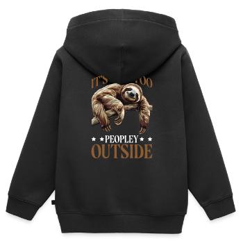 It's Way Too Peopley Outside 2 - Kinder Premium Organic Zip Hoodie - Schwarz - Hinten - AI Model Kid Male (0cm)