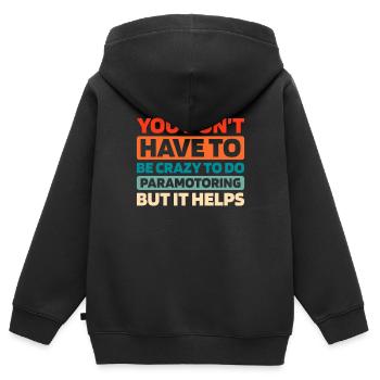 Paramotor Gleitschirmfliegen - Kinder Premium Organic Zip Hoodie - Schwarz - Hinten - AI Model Kid Male (0cm)