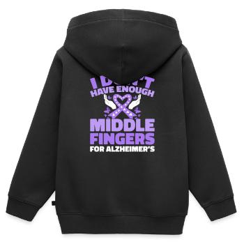 Maladie d’Alzheimer - Sweat Premium à capuche zippé enfant bio - noir - Dos - AI Model Kid Male (0cm)