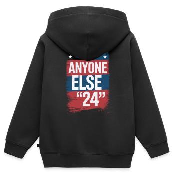 Élection Anyone Else 2024 - Sweat Premium à capuche zippé enfant bio - noir - Dos - AI Model Kid Male (0cm)