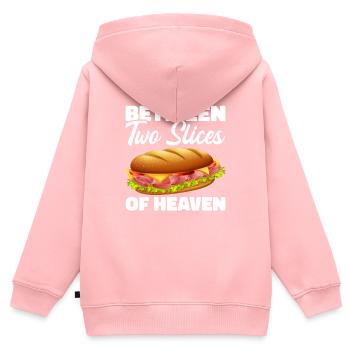 Sandwich Liebhaber Fast Food Liebhaber - Kinder Premium Organic Zip Hoodie - Rosa - Hinten - AI Model Kid Female (0cm)