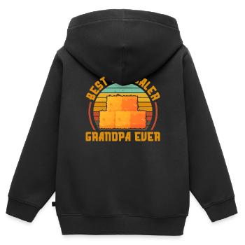 meilleure presse à foin grand-père de tous les temps Conception pour une presse à foin - Sweat Premium à capuche zippé enfant bio - noir - Dos - AI Model Kid Male (0cm)