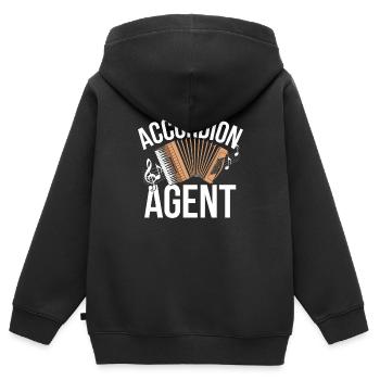 Akkordeon - Kinder Premium Organic Zip Hoodie - Schwarz - Hinten - AI Model Kid Male (0cm)