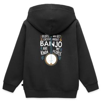 Banjo - Kinder Premium Organic Zip Hoodie - Schwarz - Hinten - AI Model Kid Male (0cm)
