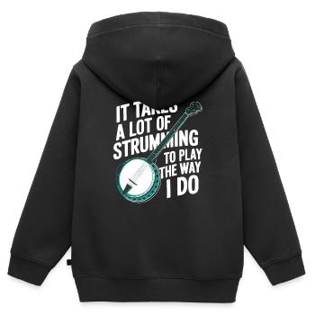 Banjo - Kinder Premium Organic Zip Hoodie - Schwarz - Hinten - AI Model Kid Male (0cm)