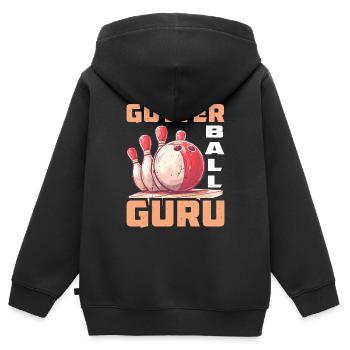 Gutter Ball Guru 2 - Kinder Premium Organic Zip Hoodie - Schwarz - Hinten - AI Model Kid Male (0cm)