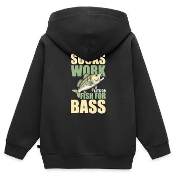 Pêche à la perche Pêcheur à la perche - Sweat Premium à capuche zippé enfant bio - noir - Dos - AI Model Kid Male (0cm)