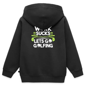 Golf Golfer Golfen - Kinder Premium Organic Zip Hoodie - Schwarz - Hinten - AI Model Kid Male (0cm)