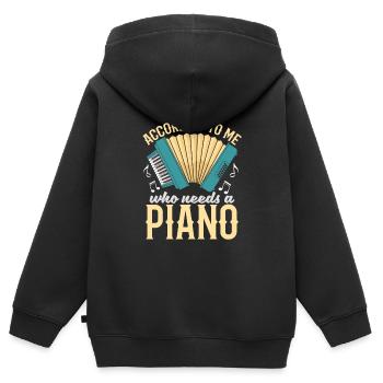 Akkordeon - Kinder Premium Organic Zip Hoodie - Schwarz - Hinten - AI Model Kid Male (0cm)