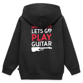 E Gitarre Elektrogitarre - Kinder Premium Organic Zip Hoodie - Schwarz - Hinten - AI Model Kid Male (0cm)