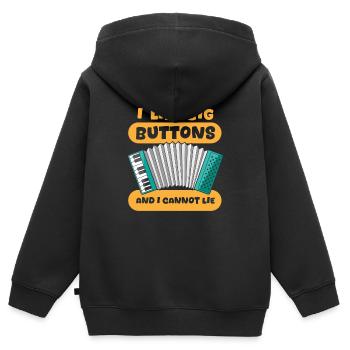 Akkordeon - Kinder Premium Organic Zip Hoodie - Schwarz - Hinten - AI Model Kid Male (0cm)