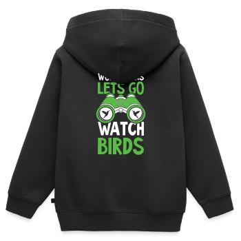 Ornithologues amateurs - Sweat Premium à capuche zippé enfant bio - noir - Dos - AI Model Kid Male (0cm)
