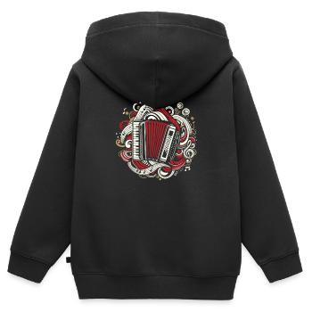 Akkordeon - Kinder Premium Organic Zip Hoodie - Schwarz - Hinten - AI Model Kid Male (0cm)
