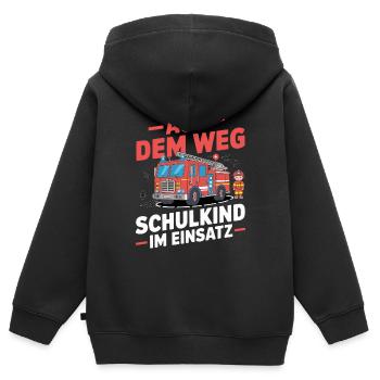 Aus dem Weg Schulkind im Einsatz Einschulung - Kinder Premium Organic Zip Hoodie - Schwarz - Hinten - AI Model Kid Male (0cm)
