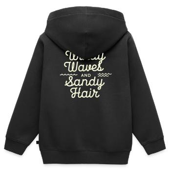 windy waves - Kinder Premium Organic Zip Hoodie - Schwarz - Hinten - AI Model Kid Male (0cm)