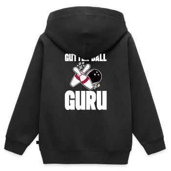 Gutter Ball Guru 4 - Kinder Premium Organic Zip Hoodie - Schwarz - Hinten - AI Model Kid Male (0cm)