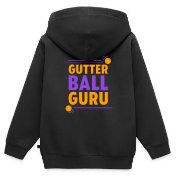 Gutter Ball Guru 3 - Kinder Premium Organic Zip Hoodie - Schwarz - Hinten - AI Model Kid Male (0cm)
