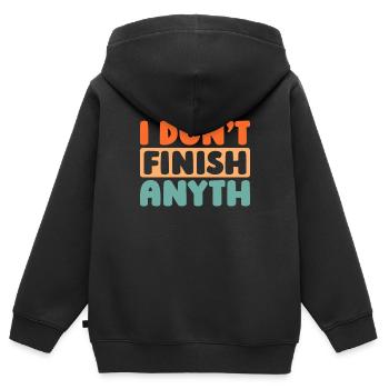 Schwarzer Humor - Kinder Premium Organic Zip Hoodie - Schwarz - Hinten - AI Model Kid Male (0cm)