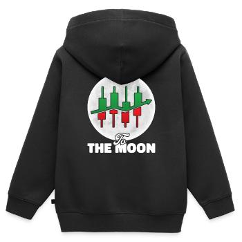Day Trading Day Trader Bourse Bourse - Sweat Premium à capuche zippé enfant bio - noir - Dos - AI Model Kid Male (0cm)