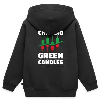 Day Trading Day Trader Bourse Bourse - Sweat Premium à capuche zippé enfant bio - noir - Dos - AI Model Kid Male (0cm)