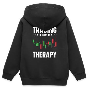 Day Trading Day Trader Bourse Bourse - Sweat Premium à capuche zippé enfant bio - noir - Dos - AI Model Kid Male (0cm)