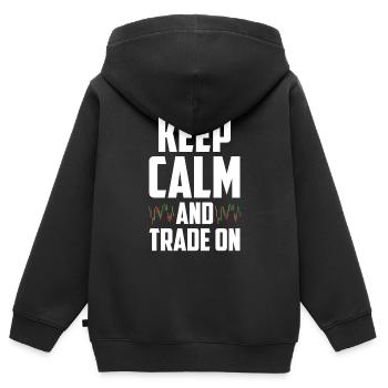 Day Trading Day Trader Bourse Bourse - Sweat Premium à capuche zippé enfant bio - noir - Dos - AI Model Kid Male (0cm)