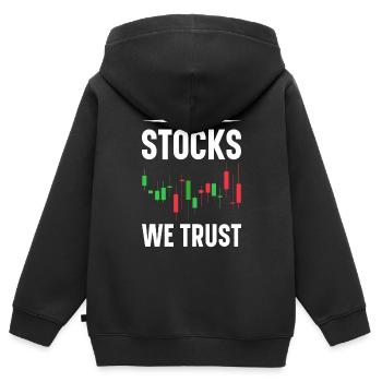 Day Trading Day Trader Bourse Bourse - Sweat Premium à capuche zippé enfant bio - noir - Dos - AI Model Kid Male (0cm)