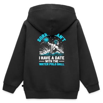 Tut mir leid, ich kann mich nicht mit dem Wasserball Ba verabreden. - Kinder Premium Organic Zip Hoodie - Schwarz - Hinten - AI Model Kid Male (0cm)