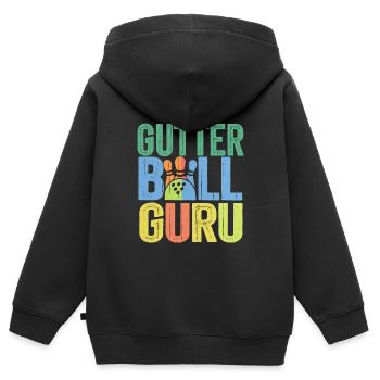 Gutter Ball Guru 6 - Kinder Premium Organic Zip Hoodie - Schwarz - Hinten - AI Model Kid Male (0cm)