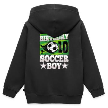 10th birthday Boy Soccer 10 Years Old Gifts - Kinder Premium Organic Zip Hoodie - Schwarz - Hinten - AI Model Kid Male (0cm)