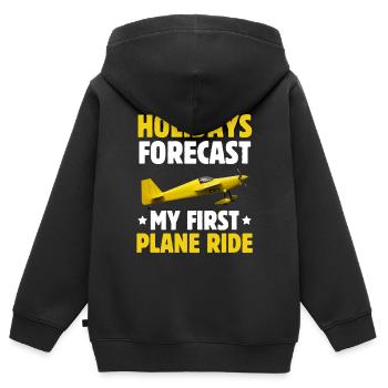 Urlaub Vorhersage Meine erste Flugreise - Kinder Premium Organic Zip Hoodie - Schwarz - Hinten - AI Model Kid Male (0cm)
