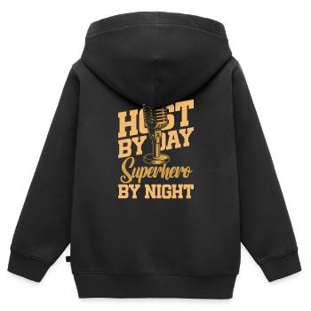 Host - Kids Premium Organic Zip-up Hoodie - black - Back - AI Model Kid Male (0cm)