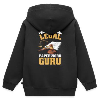 Employé de bureau - Sweat Premium à capuche zippé enfant bio - noir - Dos - AI Model Kid Male (0cm)