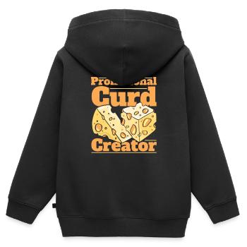 Fromager - Sweat Premium à capuche zippé enfant bio - noir - Dos - AI Model Kid Male (0cm)