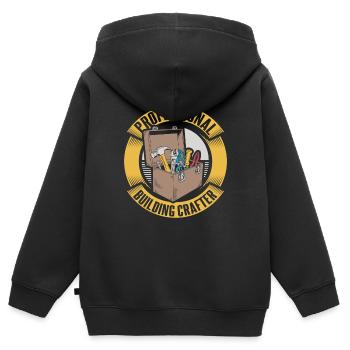 Construction worker - Kids Premium Organic Zip-up Hoodie - black - Back - AI Model Kid Male (0cm)