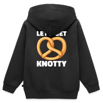 Bretzels Bretzels Boulangers Produits de boulangerie - Sweat Premium à capuche zippé enfant bio - noir - Dos - AI Model Kid Male (0cm)